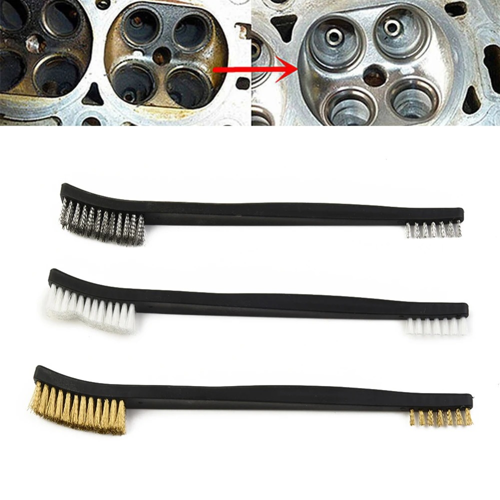 Workshop Hand Tools And Equipment - แปรงขัดโลหะแบบใช้ความร้อน 5 ชิ้น ชุดแปรงทองเหลืองสำหรับทำความสะอาดและขัดเงา ขจัดคราบสนิม หัวแปรงสองด้าน