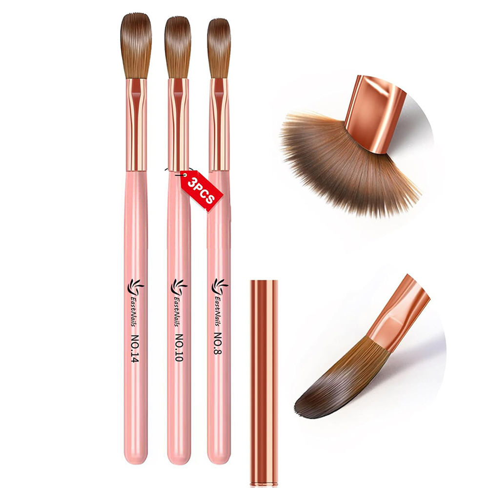 Chisel Set Wood - 3PCS ชุดสีชมพูอะคริลิค 16/18/22 มม.แปรงเล็บอะคริลิคการประยุกต์ใช้แปรงเล็บ Professional Powder