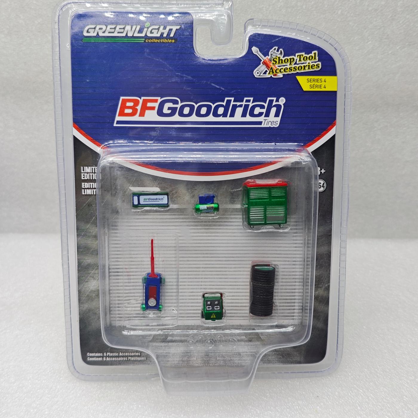 Workshop Layout Tools - GreenLight 1:64 ชุดเครื่องมือช่างซ่อมรถยนต์ BFGoodrich ของเล่นจำลองฉากการจัดวางเครื่องมือในอู่ซ่อมรถ
