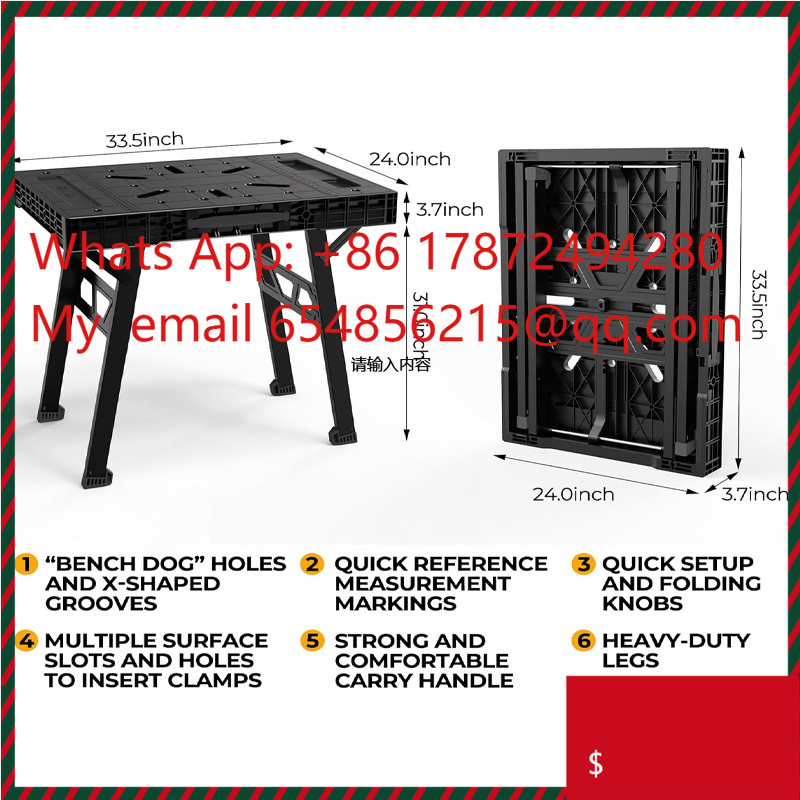 Workbench Portable Fold - โต๊ะทำงานพับได้แบบพกพา ติดตั้งง่าย น้ำหนักเบา อเนกประสงค์ รับน้ำหนักได้ 1000