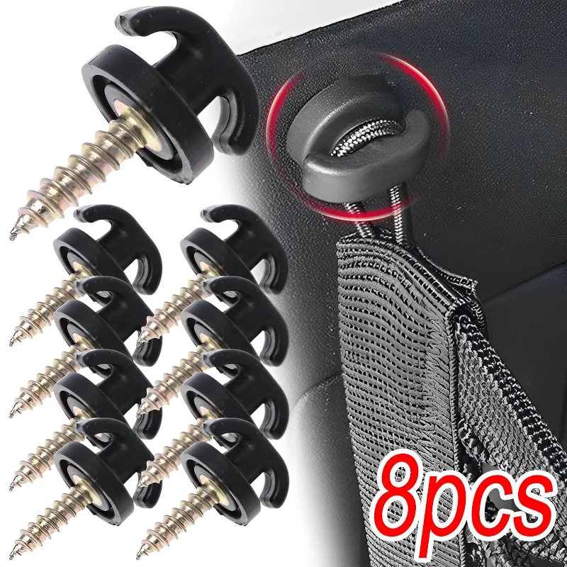 Screw Organizer Kit - รถตาข่ายกระเป๋าตะขอที่นั่งตาข่ายหัวเข็มขัดภายในรถสกรูยึดตะขอแหวน Universal ตาข่ายกระเป๋าคลิปยึด