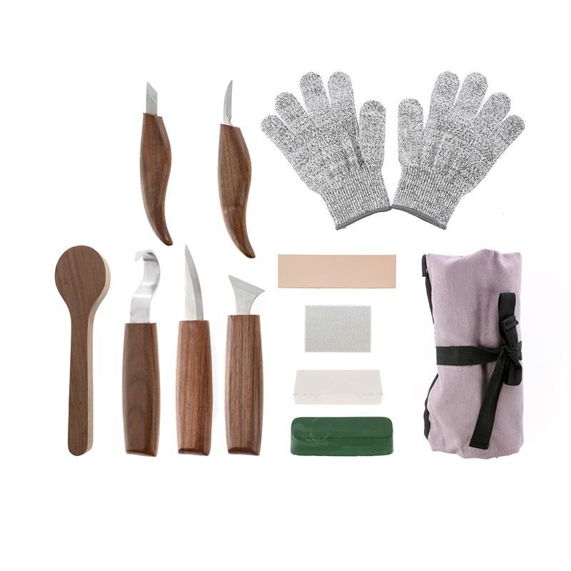 Chisel Set Wood - ชุดสิ่วแกะสลักไม้ 12 ชิ้น ทำจากเหล็กโครเมี่ยมวานาเดียม สำหรับงานไม้ งานแกะสลัก