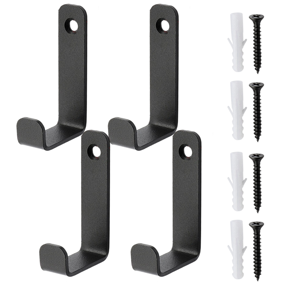 Screw Organizer Kit - 4 ชิ้นตะขอติดผนังห้องครัวตะขอเก็บด้วยสกรูเสื้อแขวนวงเล็บห้องน้ําชั้นเก็บติดผนังไม้แขวนเสื้อ ﻿