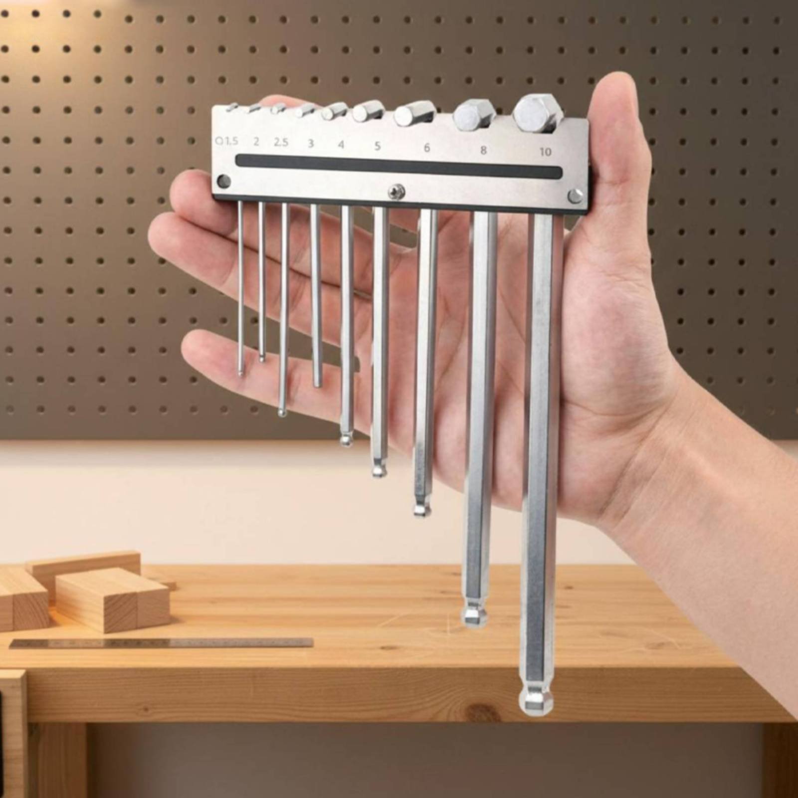 Tools For Metal Workshop - ที่แขวนประแจหกเหลี่ยมแบบติดผนัง แผ่นโลหะสำหรับแขวนประแจ ที่เก็บประแจอัลเลน ติดตั้งง่าย สำหรับจัดเก็บเครื่องมือในโรงงาน