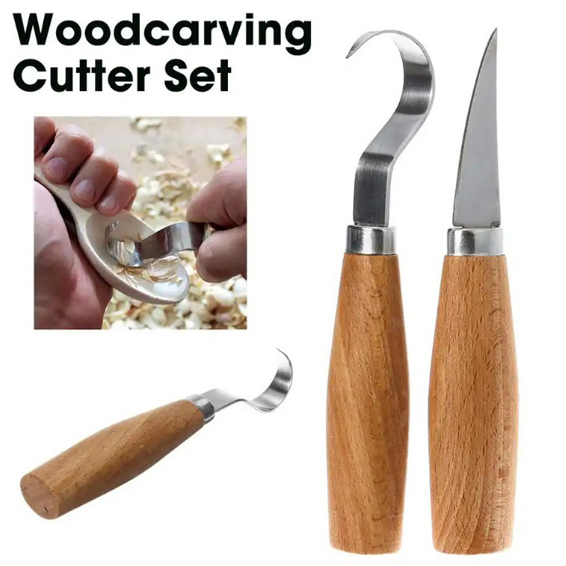 Workshop Tools For Carpentry - มีดแกะสลักไม้ มีดแกะสลักแบบตะขอ เครื่องมือแกะสลักไม้ ช้อนแกะสลักไม้ตามหลักสรีรศาสตร์ ทนทาน ใช้งานได้หลากหลาย