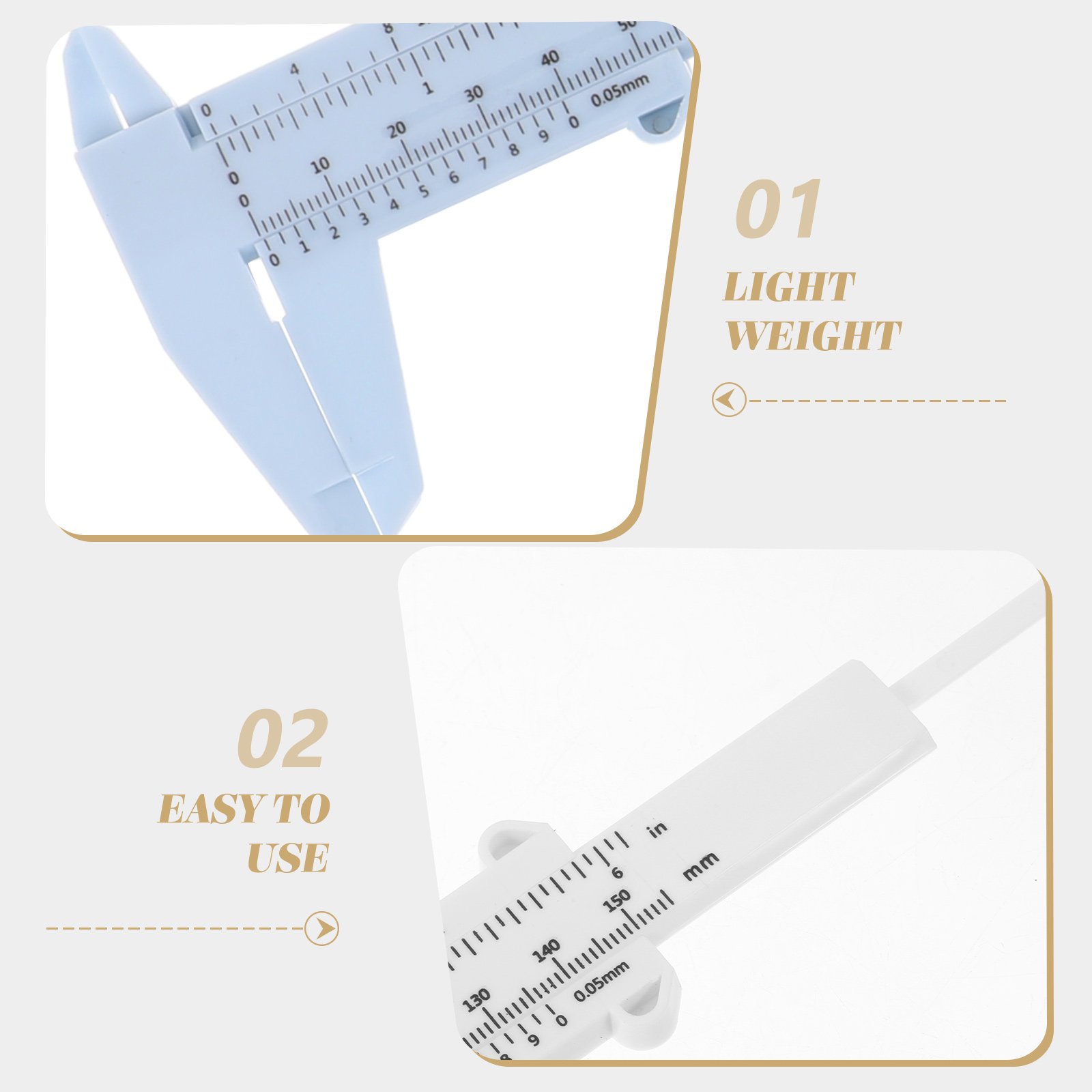 Workshop Tools Engineering - 4 ชิ้น คาลิปเปอร์พลาสติก 150 มม. เครื่องมือวัดแบบไม่ใช่ดิจิตอล