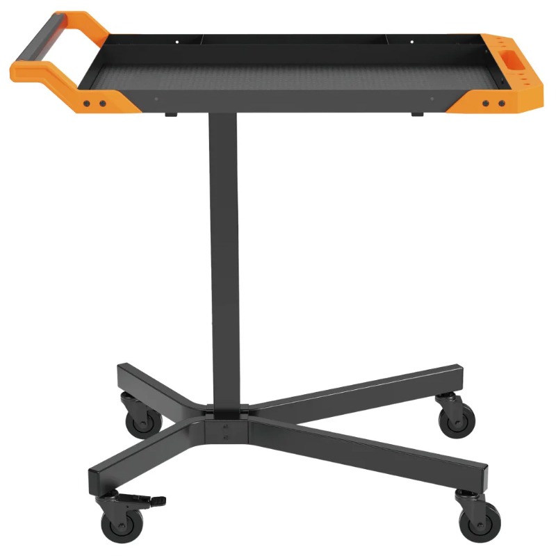 Workshop Garage Tools Manufacturer - โต๊ะทำงานเคลื่อนที่ปรับระดับความสูงได้พร้อมล้อเลื่อน รถเข็นถาดเครื่องมือแบบพกพาสำหรับโรงรถ ร้านซ่อมจักรยาน งาน DIY