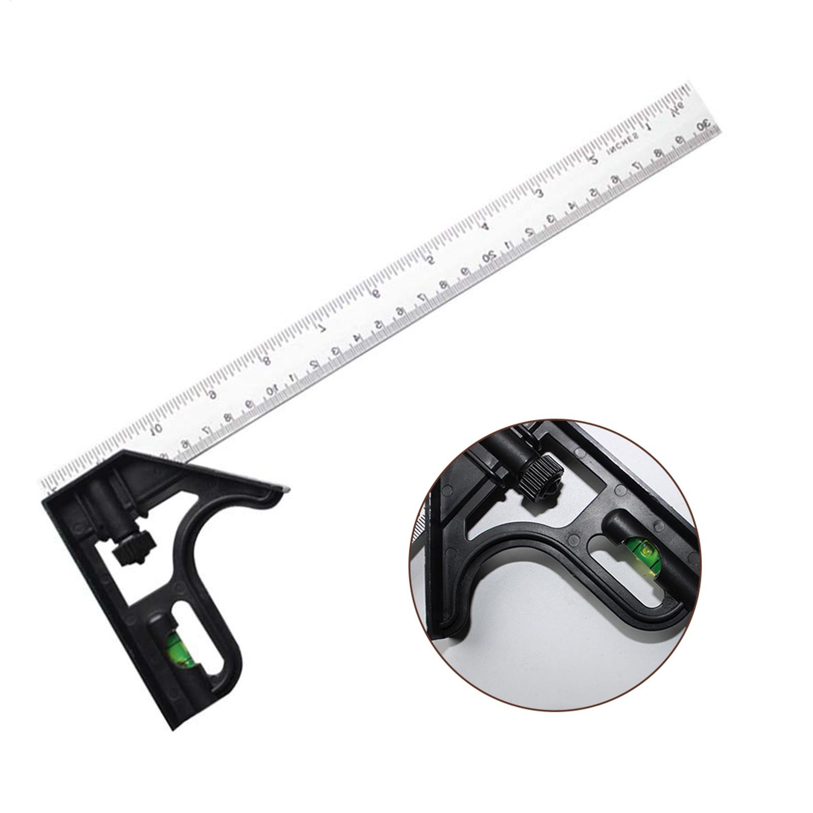 Workshop Tools For Carpentry - ไม้บรรทัดเหล็กกล้าไร้สนิมแบบมุมฉาก ปรับระดับได้ 45 องศา สำหรับงานช่างไม้