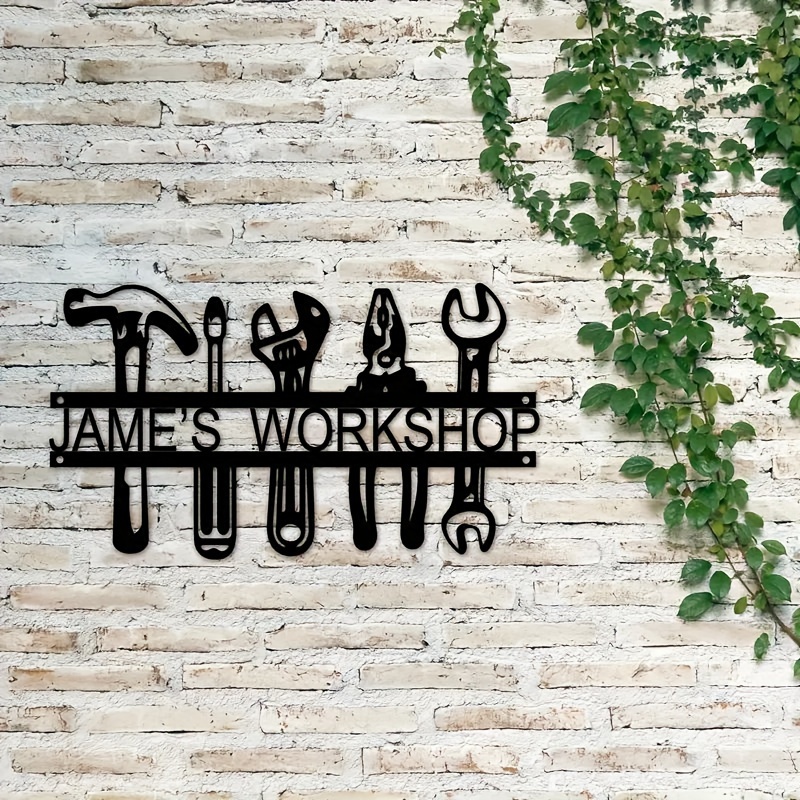 ป้ายโลหะตกแต่งผนังสไตล์อินดัสเ - Tools Name In Workshop บทวิจารณ์และราคา