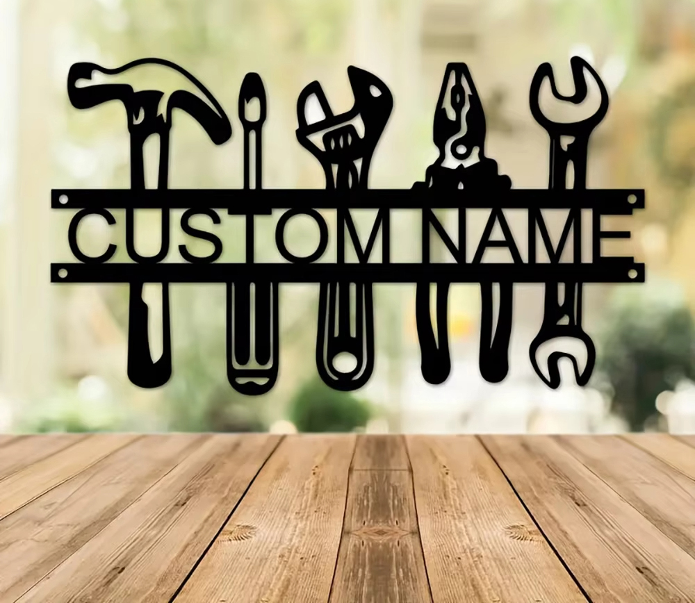 ป้ายโลหะตกแต่งผนังสไตล์อินดัสเ - Tools Name In Workshop บทวิจารณ์และราคา