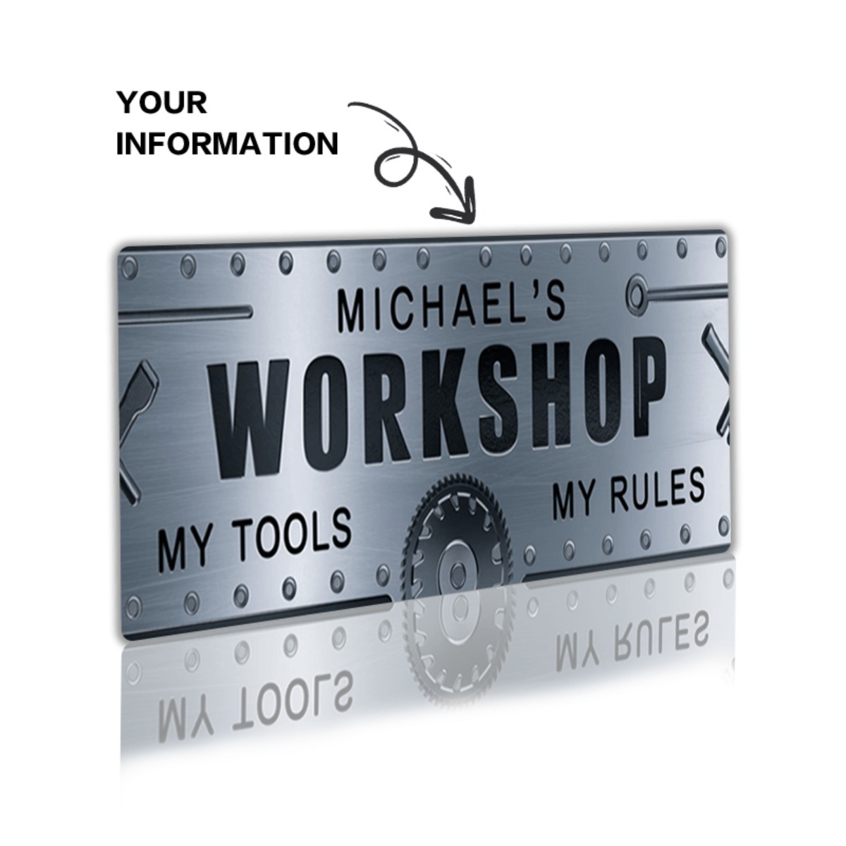 ป้ายอะลูมิเนียมงานฝีมือสลักชื่ - Tools Name In Workshop บทวิจารณ์และราคา