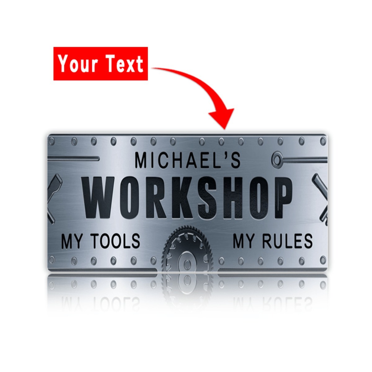 ป้ายอะลูมิเนียมงานฝีมือสลักชื่ - Tools Name In Workshop บทวิจารณ์และราคา