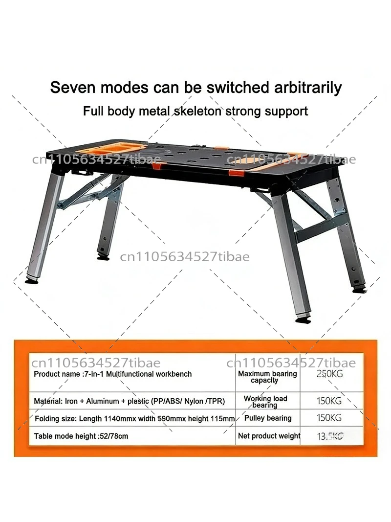 โต๊ะทำงานพับได้ 7-in-1 อเนกประ - Workbench Portable Fold บทวิจารณ์และราคา