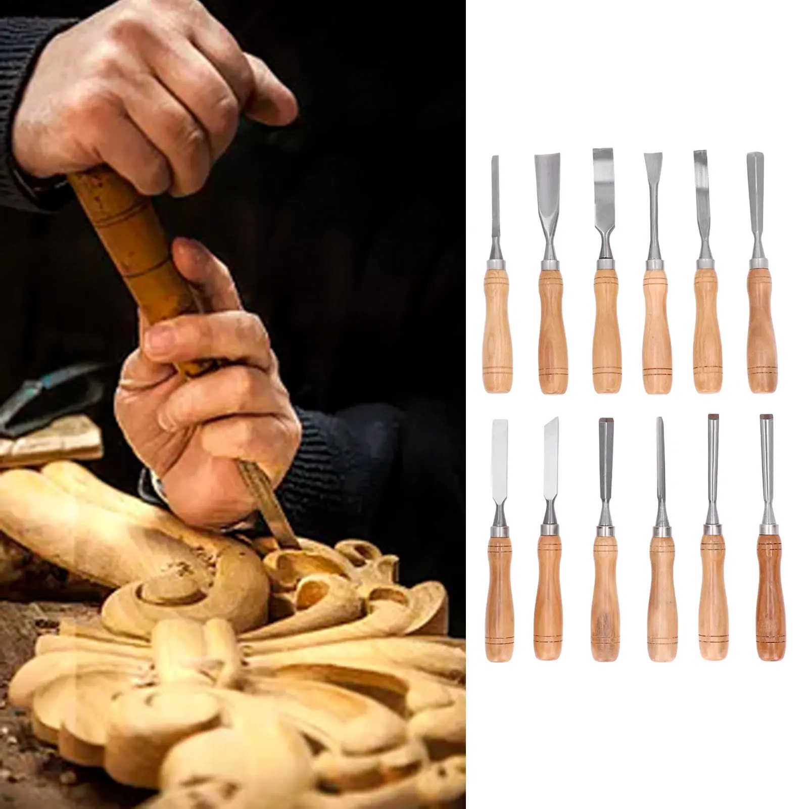 ชุดเครื่องมือแกะสลักไม้ 12 ชิ้ - Chisel Set Wood บทวิจารณ์และราคา