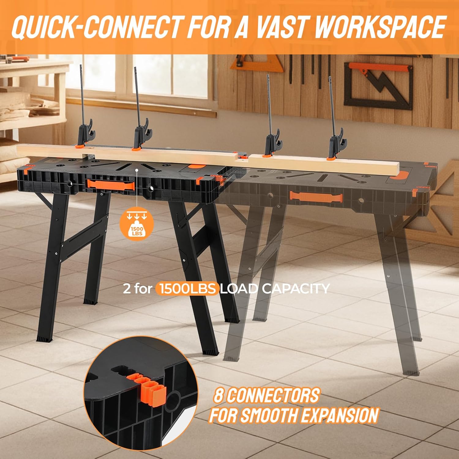 โต๊ะทำงานพับได้พร้อมที่หนีบและ - Workbench Portable Fold บทวิจารณ์และราคา