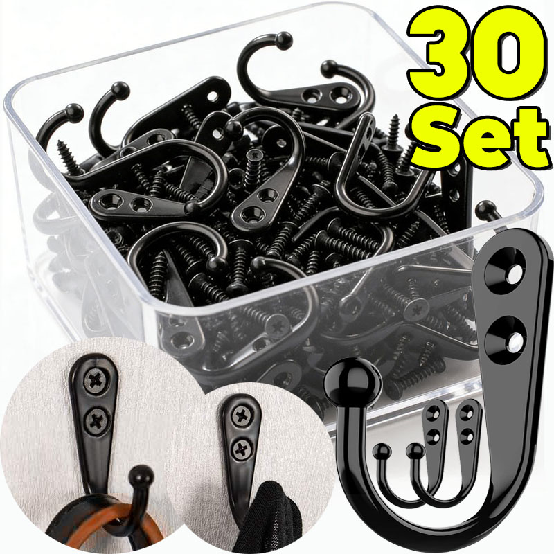 ตะขอโลหะสีดำพร้อมสกรู ตะขอแขวน - Screw Organizer Kit บทวิจารณ์และราคา