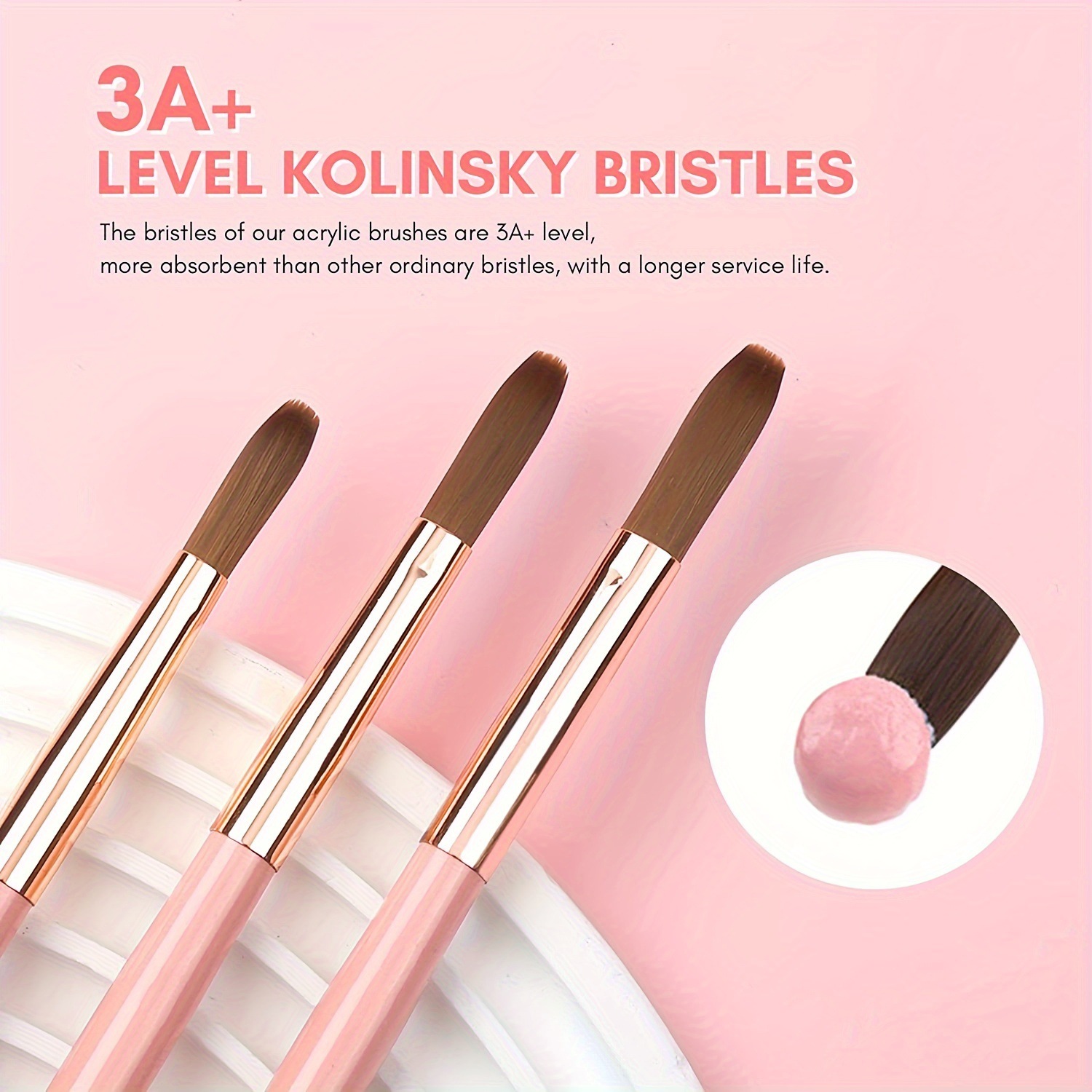 3pcs Kolinsky ชุดแปรงเล็บอะคริ - Chisel Set Wood บทวิจารณ์และราคา