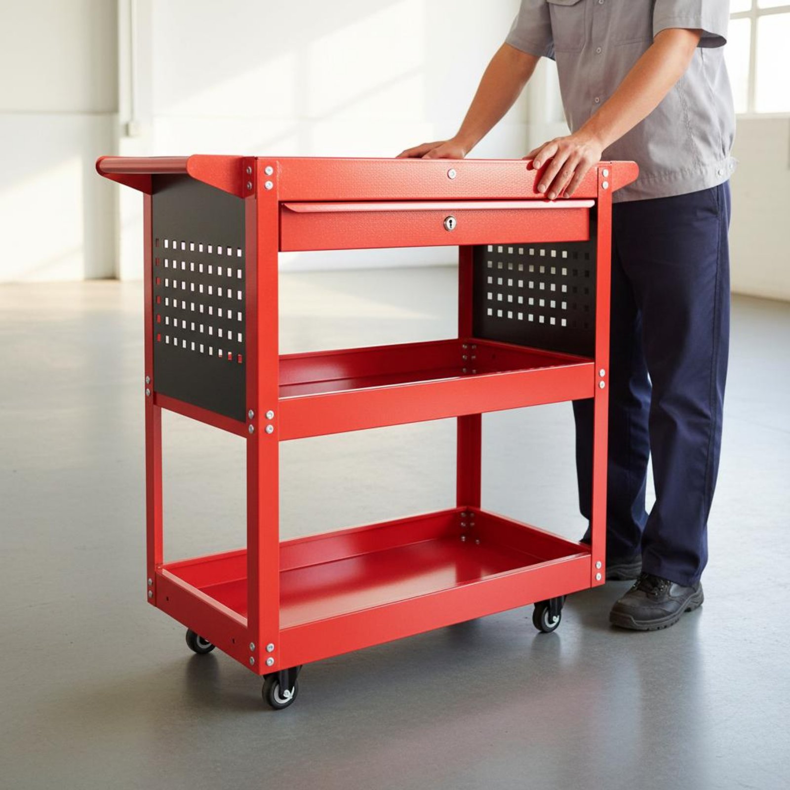 รถเข็นเครื่องมือ 3 ชั้น แผ่นเห - Tools For Garage Workshop บทวิจารณ์และราคา