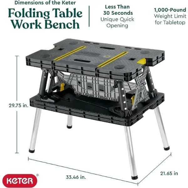 แบบพกพาพับโต๊ะทํางานเครื่องมือ - Workbench Portable Fold บทวิจารณ์และราคา