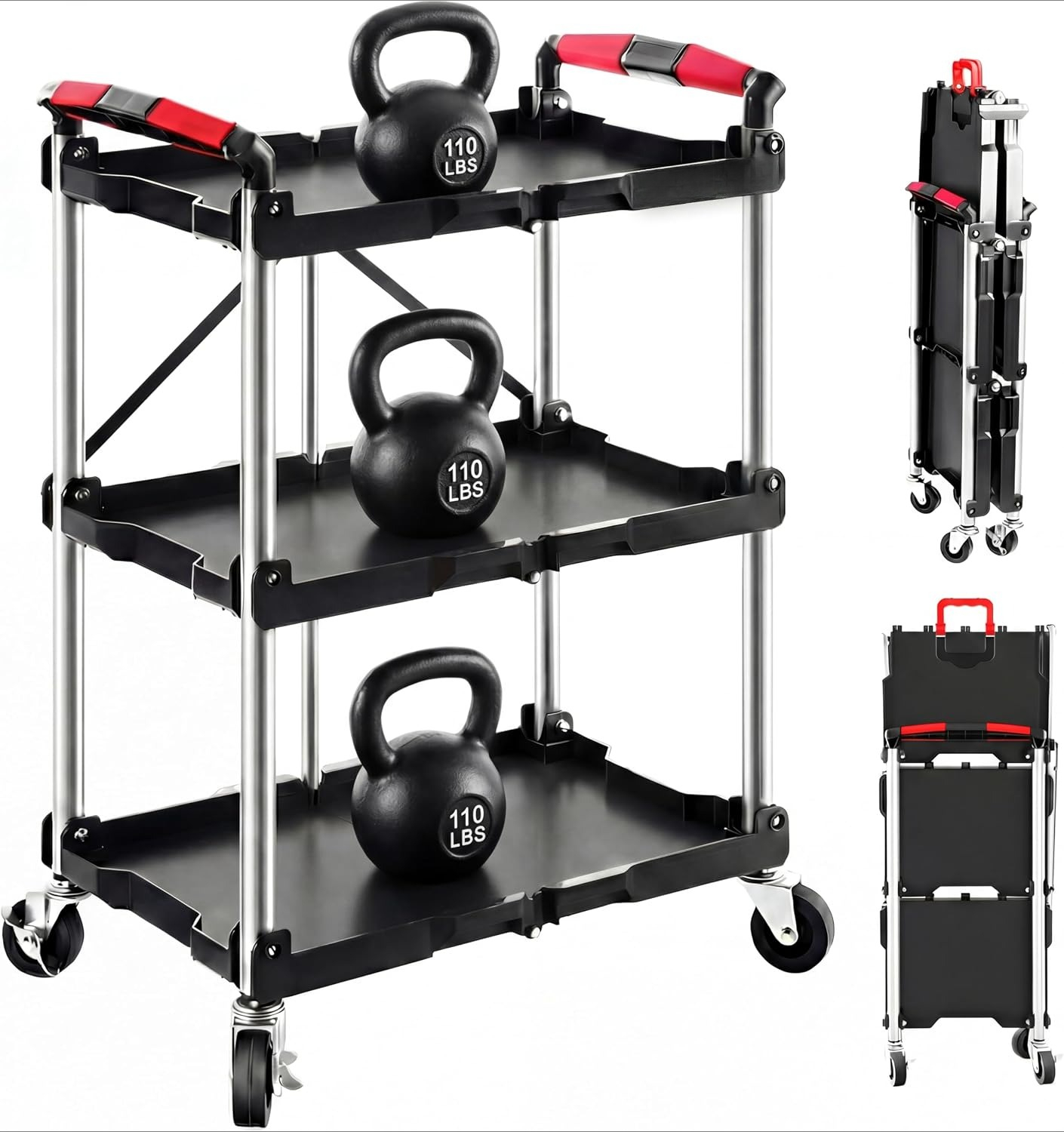 รถเข็นอเนกประสงค์แบบพับได้ 3 ช - Tools For Garage Workshop บทวิจารณ์และราคา