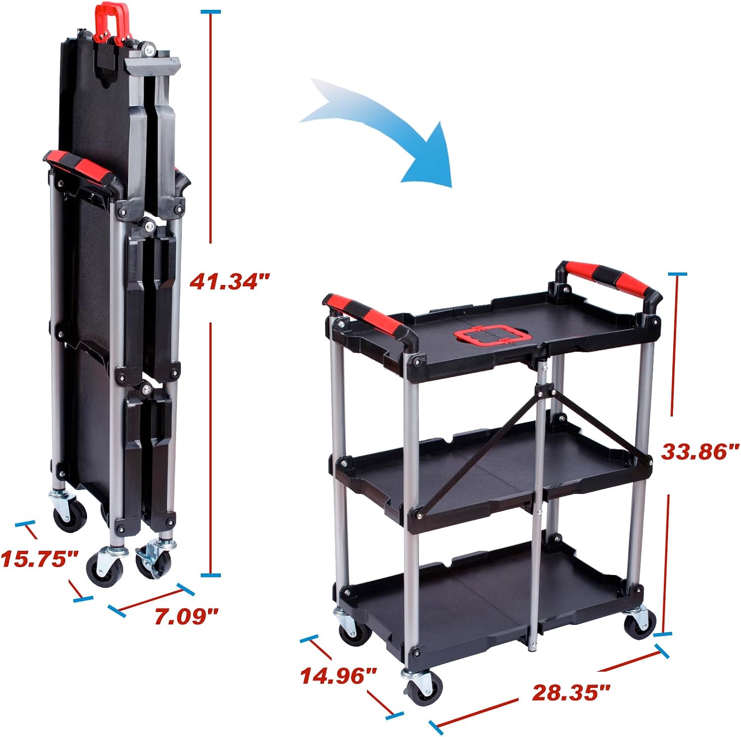 รถเข็นอเนกประสงค์แบบพับได้ 3 ช - Tools For Garage Workshop บทวิจารณ์และราคา